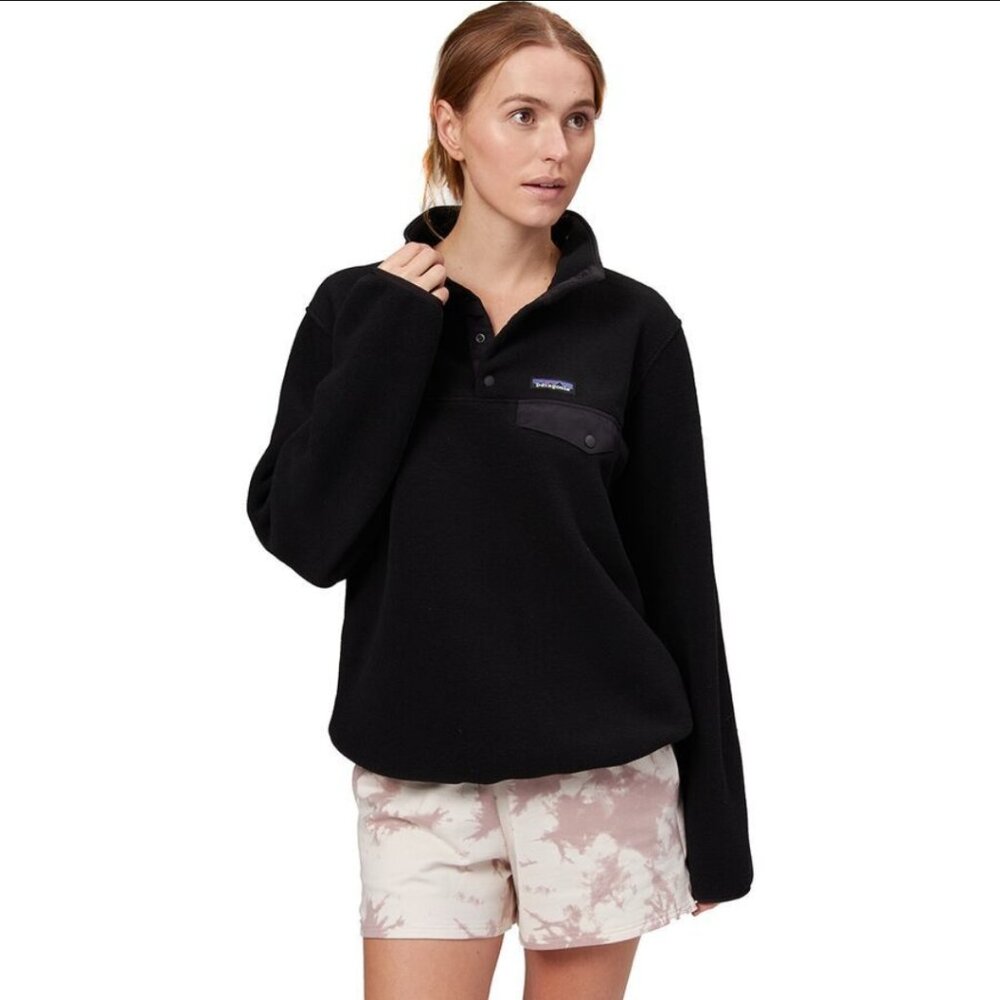 Patagonia lightweight synchilla T snap fleece | black, women's S